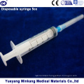 3 Parts Medical Disposable Plastic Syringe with Needle (5ml)